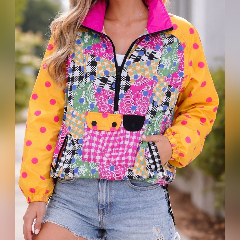 Obermeyer Vintage 80s 90s Neon Rare Hoodie Pullover Windbreaker Ski Jacket XL